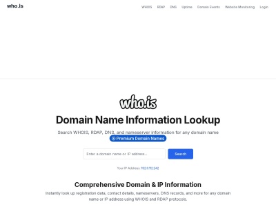 Скриншот сайта who.is