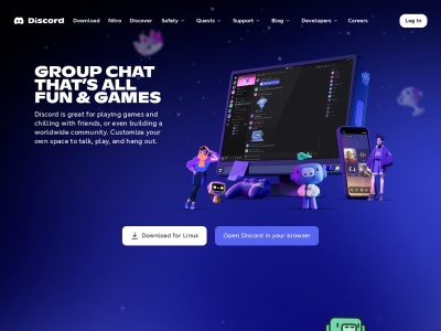 Скриншот сайта discord.com